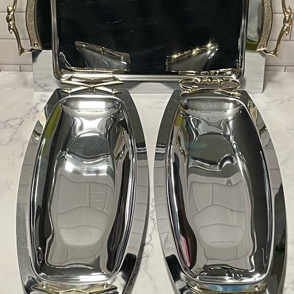 Vintage Kromex Silver Platter Set - Picture 1 of 9